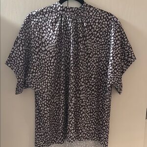 Chic Brown and White Animal Print Top
